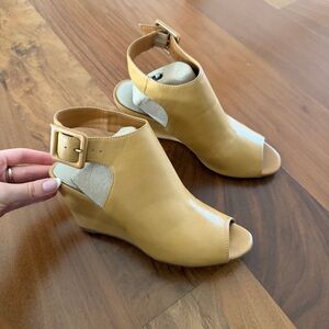 Tan Leather Wedges heels